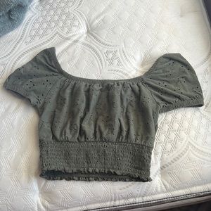 Green Hollister crop top